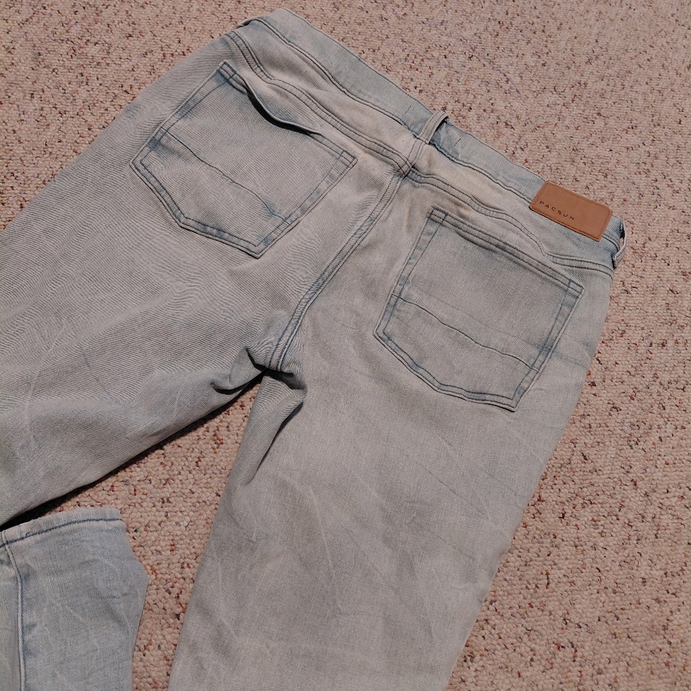 PacSun Light Blue Distressed Skinny Jeans - Picture 4 of 14